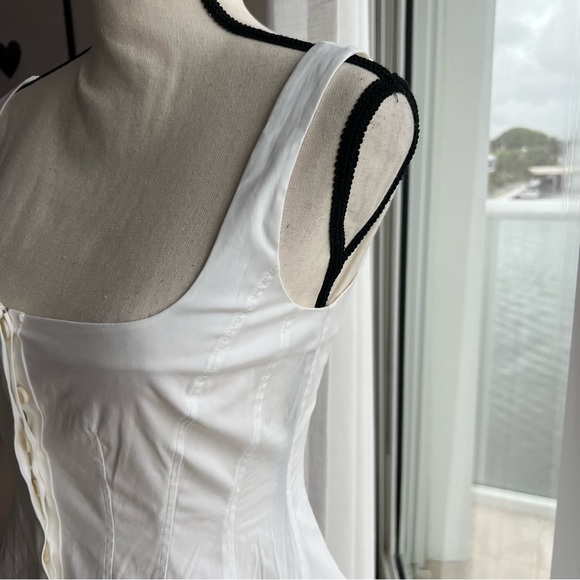 Theory Women’s White Scoop Neck Button Up Dress | US 0 - Picture 5 of 14